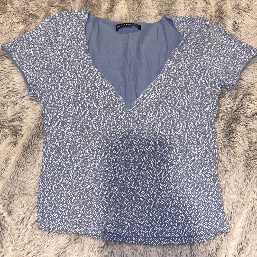 worn once brandy blue floral top